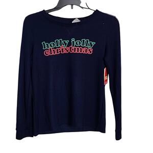 Jammies for Families Dark Blue Christmas Top, Girls 4, NWT